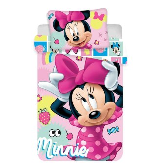 Pościel bawełniana 100x135 Myszka Mini Minnie Mouse różowa 9429 poszewka 40x60 JF24