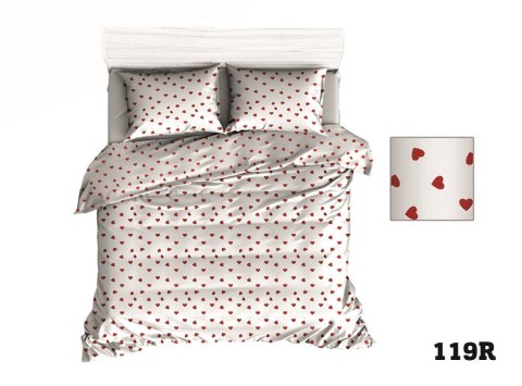 Pościel bawełniana 160x200 R119 biała czerwona serca serduszka 314D Pościel bawełniana 160x200 R119 biała czerwona serca serduszka 314D