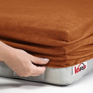Prześcieradło frotte z gumką 120x200 brązowe 040 grube 200g/m2 KARO