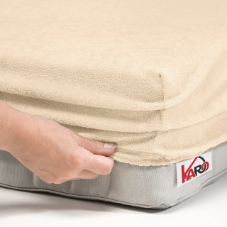 Prześcieradło frotte z gumką 140x200 beżowe jasne 008 grube 200g/m2 KARO