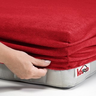 Prześcieradło frotte z gumką 140x200 czerwone 024 grube 200g/m2 KARO