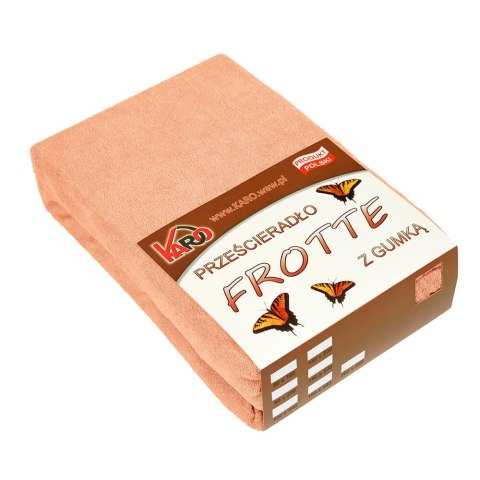 Prześcieradło frotte z gumką 140x200 morelowe 007 grube 200g/m2 KARO Prześcieradło frotte z gumką 140x200 morelowe 007 grube 200g/m2 KARO
