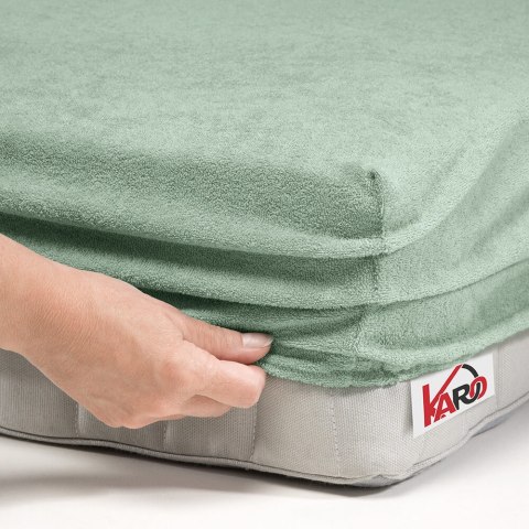 Prześcieradło frotte z gumką 140x200 oliwkowe 013 grube 200g/m2 KARO Prześcieradło frotte z gumką 140x200 oliwkowe 013 grube 200g/m2 KARO