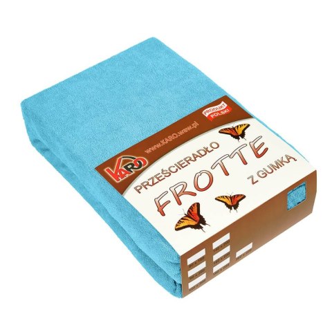 Prześcieradło frotte z gumką 140x200 turkusowe 030 grube 200g/m2 KARO Prześcieradło frotte z gumką 140x200 turkusowe 030 grube 200g/m2 KARO