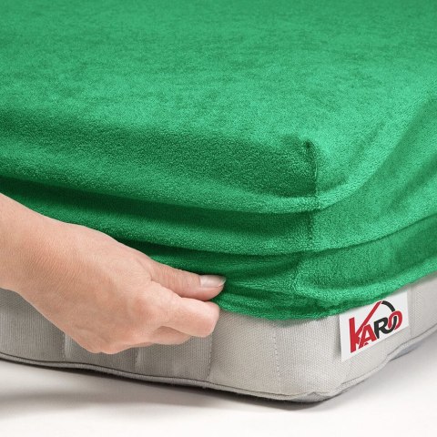 Prześcieradło frotte z gumką 140x200 zielone trawiaste 049 grube 200g/m2 KARO Prześcieradło frotte z gumką 140x200 zielone trawiaste 049 grube 200g/m2 KARO