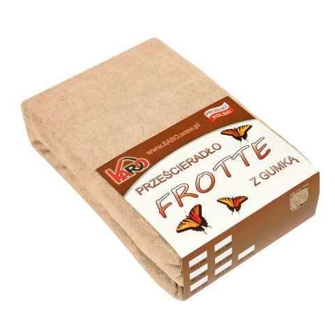 Prześcieradło frotte z gumką 180x200 beżowe 009 grube 200g/m2 KARO Prześcieradło frotte z gumką 180x200 beżowe 009 grube 200g/m2 KARO