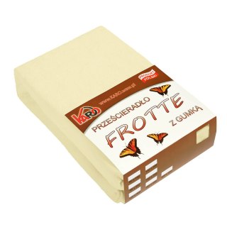 Prześcieradło frotte z gumką 180x200 kremowe 003 grube 200g/m2 KARO