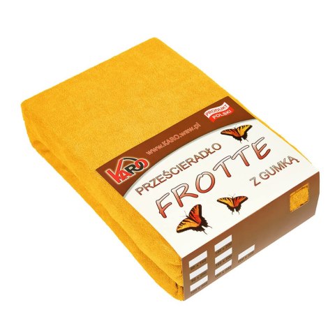 Prześcieradło frotte z gumką 180x200 musztardowe słoneczne 005 grube 200g/m2 KARO Prześcieradło frotte z gumką 180x200 musztardowe słoneczne 005 grube 200g/m2 KARO