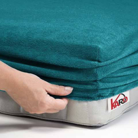 Prześcieradło frotte z gumką 80x160 turkusowe morskie 048 grube 200g/m2 KARO Prześcieradło frotte z gumką 80x160 turkusowe morskie 048 grube 200g/m2 KARO