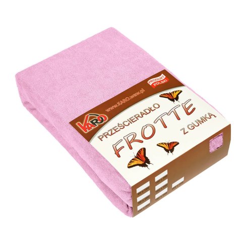 Prześcieradło frotte z gumką 80x200 różowe jasne 018 grube 200g/m2 KARO Prześcieradło frotte z gumką 80x200 różowe jasne 018 grube 200g/m2 KARO