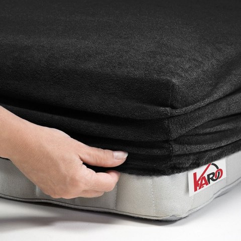 Prześcieradło frotte z gumką 90x200 czarne 044 grube 200g/m2 KARO Prześcieradło frotte z gumką 90x200 czarne 044 grube 200g/m2 KARO