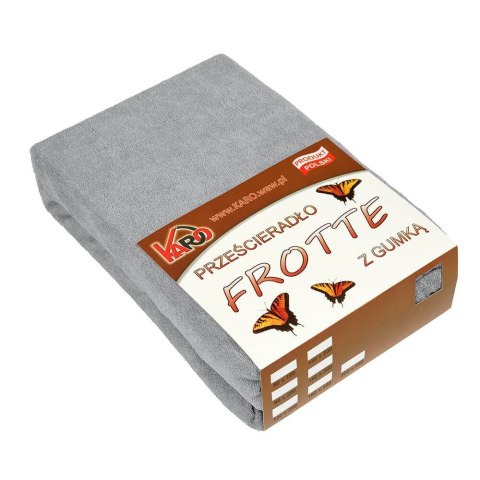 Prześcieradło frotte z gumką 90x200 szare 060 grube 200g/m2 KARO Prześcieradło frotte z gumką 90x200 szare 060 grube 200g/m2 KARO