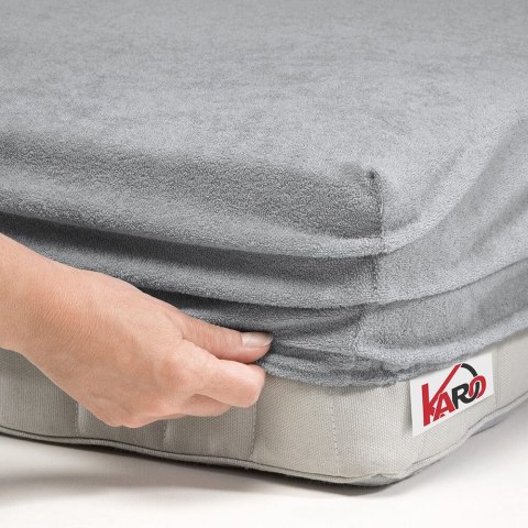 Prześcieradło frotte z gumką 90x200 szare 060 grube 200g/m2 KARO Prześcieradło frotte z gumką 90x200 szare 060 grube 200g/m2 KARO