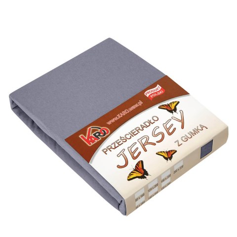 Prześcieradło jersey z gumką 160x200 grafitowe 070 grube 150g/m2 KARO Prześcieradło jersey z gumką 160x200 grafitowe 070 grube 150g/m2 KARO