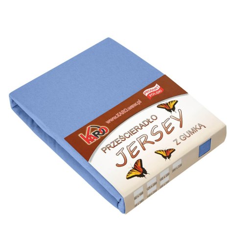 Prześcieradło jersey z gumką 160x200 niebieskie 038 grube 150g/m2 KARO Prześcieradło jersey z gumką 160x200 niebieskie 038 grube 150g/m2 KARO
