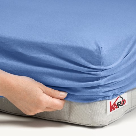Prześcieradło jersey z gumką 160x200 niebieskie 038 grube 150g/m2 KARO Prześcieradło jersey z gumką 160x200 niebieskie 038 grube 150g/m2 KARO