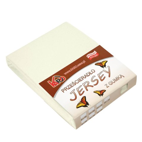 Prześcieradło jersey z gumką 200x220 ekri 002 grube 150g/m2 KARO Prześcieradło jersey z gumką 200x220 ekri 002 grube 150g/m2 KARO