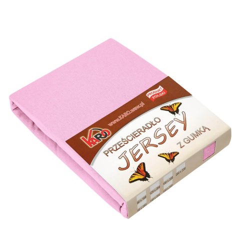 Prześcieradło jersey z gumką 90x200 różowe jasne 018 grube 150g/m2 KARO Prześcieradło jersey z gumką 90x200 różowe jasne 018 grube 150g/m2 KARO