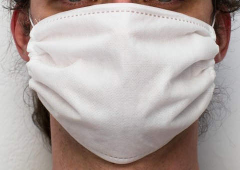 Maseczka maska ochronna na twarz poliestrowa komplet 10 szt. do wykonania samemu wielokrotnego użytku biała z czterech warstw na