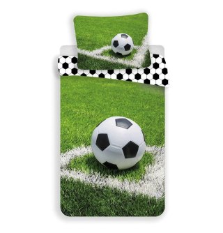 Pościel bawełniana 140x200 Piłka nożna boisko Football zielona ball 4317 młodzieżowa piłkarska kibica