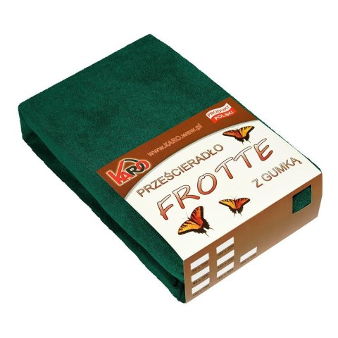 Prześcieradło frotte z gumką 160x200 zielone butelkowe 074 grube 200g/m2 KARO Prześcieradło frotte z gumką 160x200 zielone butelkowe 074 grube 200g/m2 KARO