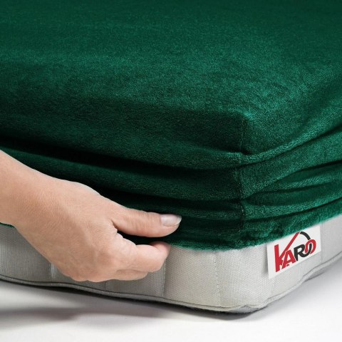 Prześcieradło frotte z gumką 160x200 zielone butelkowe 074 grube 200g/m2 KARO Prześcieradło frotte z gumką 160x200 zielone butelkowe 074 grube 200g/m2 KARO
