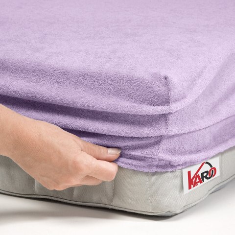 Prześcieradło frotte z gumką 220x240 wrzosowe 036 grube 200g/m2 KARO Prześcieradło frotte z gumką 220x240 wrzosowe 036 grube 200g/m2 KARO