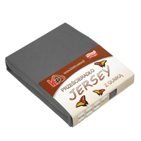 Prześcieradło jersey z gumką 120x200 antracytowe 072 grube 150g/m2 KARO Prześcieradło jersey z gumką 120x200 antracytowe 072 grube 150g/m2 KARO