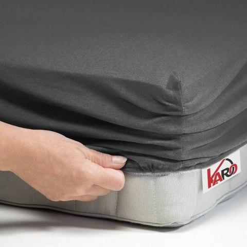 Prześcieradło jersey z gumką 120x200 antracytowe 072 grube 150g/m2 KARO Prześcieradło jersey z gumką 120x200 antracytowe 072 grube 150g/m2 KARO