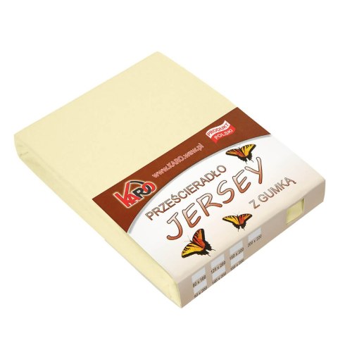 Prześcieradło jersey z gumką 80x200 kremowe 003 grube 150g/m2 KARO Prześcieradło jersey z gumką 80x200 kremowe 003 grube 150g/m2 KARO