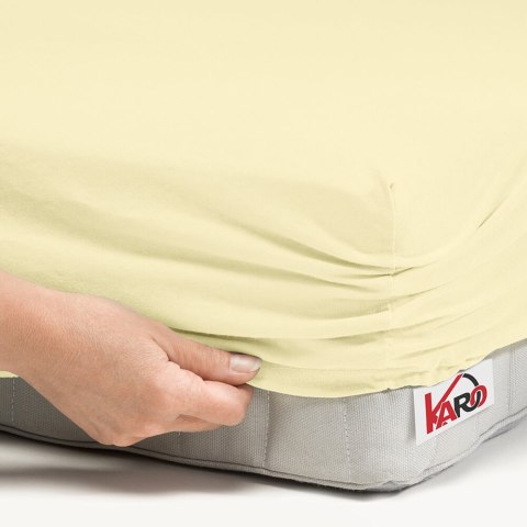 Prześcieradło jersey z gumką 80x200 kremowe 003 grube 150g/m2 KARO Prześcieradło jersey z gumką 80x200 kremowe 003 grube 150g/m2 KARO