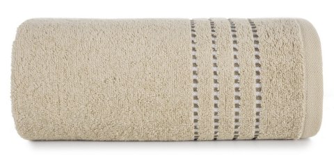 Ręcznik 50x90 Fiore beżowy 500g/m2 frotte ozdobiony bordiurą w postaci cienkich paseczków Eurofirany Ręcznik 50x90 Fiore beżowy 500g/m2 frotte ozdobiony bordiurą w postaci cienkich paseczków Eurofirany