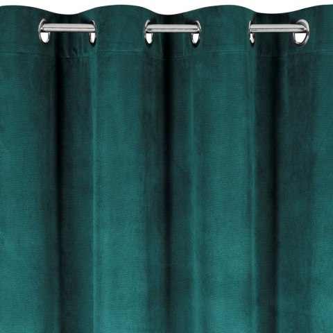Zasłona gotowa na przelotkach 140x250 zielona ciemna welurowa Milo Eurofirany