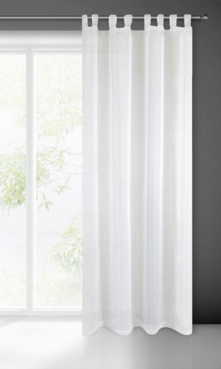 Firana 140x250 Lucy biała gotowa na szelkach z delikatnego i lekkiego woalu Eurofirany