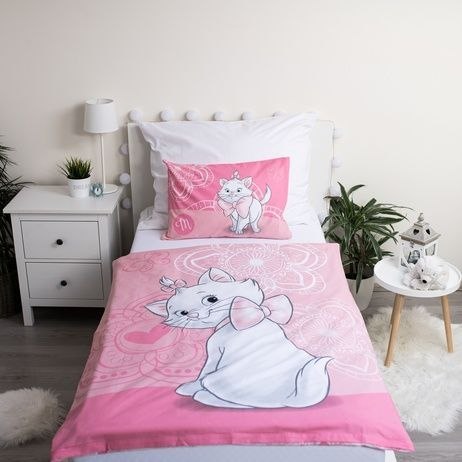 Pościel bawełniana 100x135 Kotek Marie 5511 Cat różowa do łóżeczka