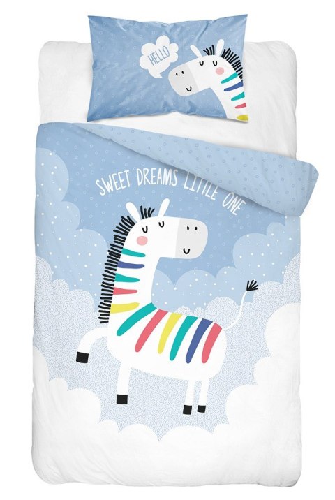 Pościel bawełniana 90x120 Jednorożec 3614 A niebieska biała chmury tęcza dziecięca Kids 1 Pościel bawełniana 90x120 Jednorożec 3614 A niebieska biała chmury tęcza dziecięca Kids 1
