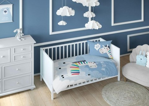 Pościel bawełniana 90x120 Jednorożec 3614 A niebieska biała chmury tęcza dziecięca Kids 1 Pościel bawełniana 90x120 Jednorożec 3614 A niebieska biała chmury tęcza dziecięca Kids 1