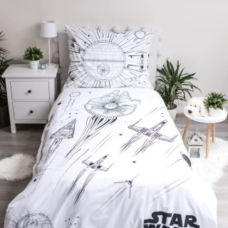 Pościel świecąca w ciemności 140x200 Star Wars Gwiezdne Wojny 1629 bawełniana poszewka 70x90