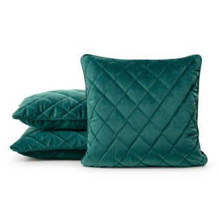 Poszewka dekoracyjna 45x45 Velvet 27 C turkusowa ciemna welurowa geometryczna Eurofirany