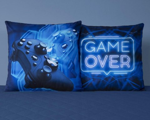 Poszewka dziecięca 40x40 granatowa niebieska game over MF 19 Kids 114 Poszewka dziecięca 40x40 granatowa niebieska game over MF 19 Kids 114