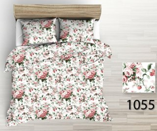 Poszewka z kory 40x40 biała bordowa peonie kwiaty 1055 zapinana na zamek100% bawełna