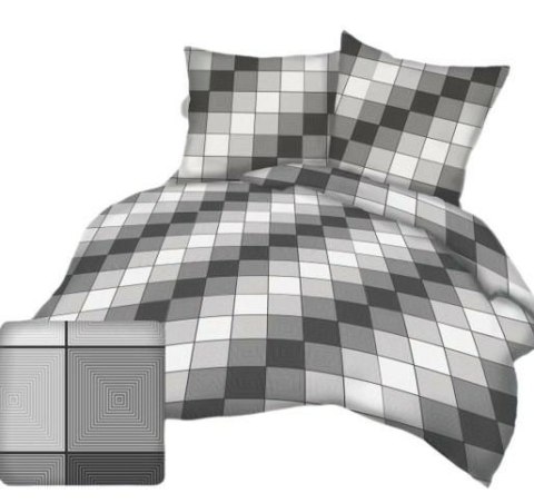 Poszewka z kory 40x40 kostka kratka geometria szara grafitowa 3D-1112A Poszewka z kory 40x40 kostka kratka geometria szara grafitowa 3D-1112A
