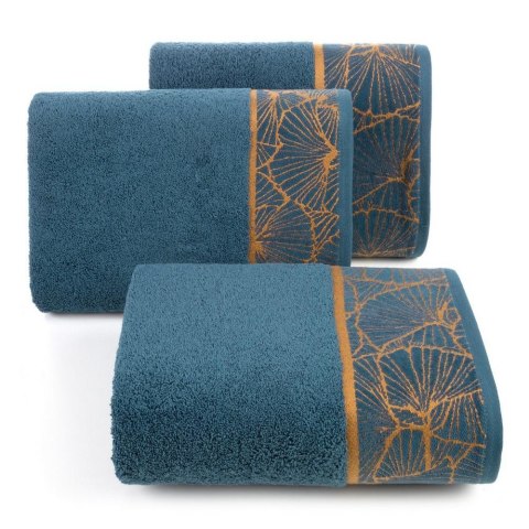 Ręcznik 50x90 Musa 3 granatowy liście miłorzębu 500g/2 frotte Limited Collection Eurofirany Ręcznik 50x90 Musa 3 granatowy liście miłorzębu 500g/2 frotte Limited Collection Eurofirany