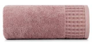 Ręcznik Avinion 50x90 liliowy frotte z ozdobną bordiurą z wzorem wafla 500 g/m2 Terra Collection Eurofirany