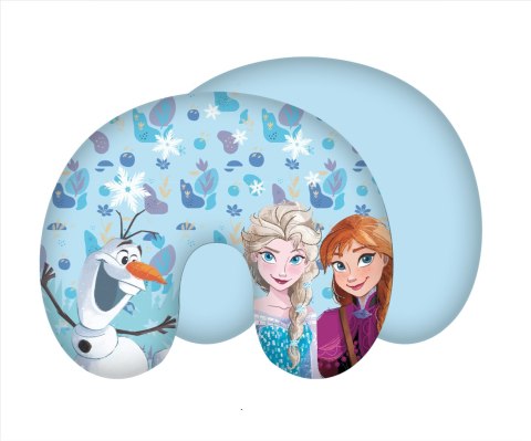 Poduszka turystyczna rogal Frozen Anna i Elza niebieska Poduszka turystyczna rogal Frozen Anna i Elza niebieska