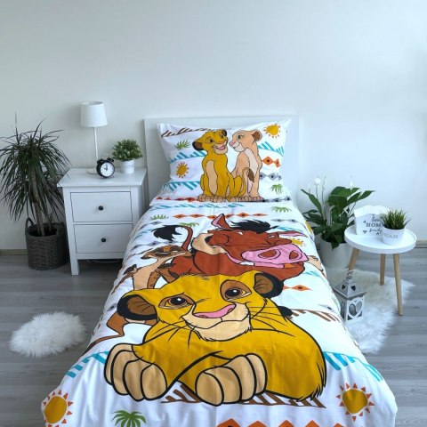 Pościel bawełniana 140x200 Król lew "Africa" biała żółta kolorowa poszewka 70x90 JF 02 Pościel bawełniana 140x200 Król lew "Africa" biała żółta kolorowa poszewka 70x90 JF 02