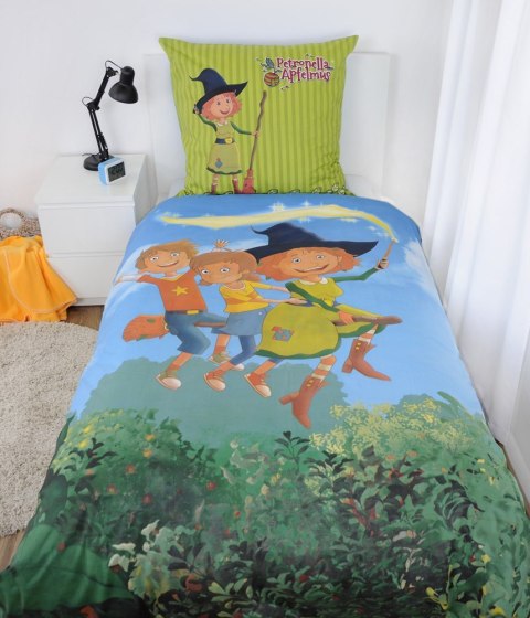 Pościel bawełniana 140x200 Petronella w sosie jabłkowym zielona niebieska poszewka 70x90 H23 Pościel bawełniana 140x200 Petronella w sosie jabłkowym zielona niebieska poszewka 70x90 H23