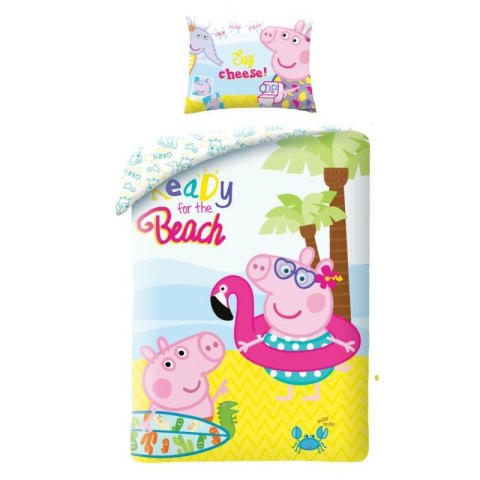 Pościel bawełniana 140x200 Świnka Peppa kolorowa PE-3266BL poszewka 70x90 + worek bawełniany Halantex Pościel bawełniana 140x200 Świnka Peppa kolorowa PE-3266BL poszewka 70x90 + worek bawełniany Halantex