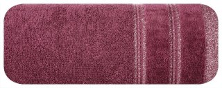 Ręcznik Glory 1 30x50 bordowy z welurową bordiurą i błyszczącą nicią 500g/m2 Eurofirany