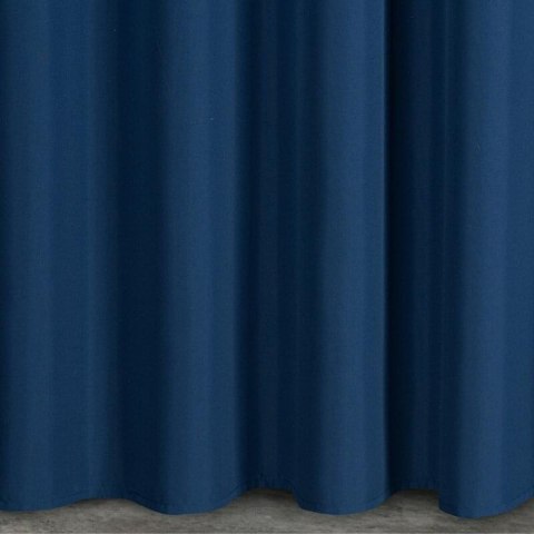 Zasłona 140x270 Rita niebieska ciemna gotowa na taśmie żabki tunel agrafki Eurofirany